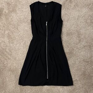 H&M Black Zip-Front Midi Dress
